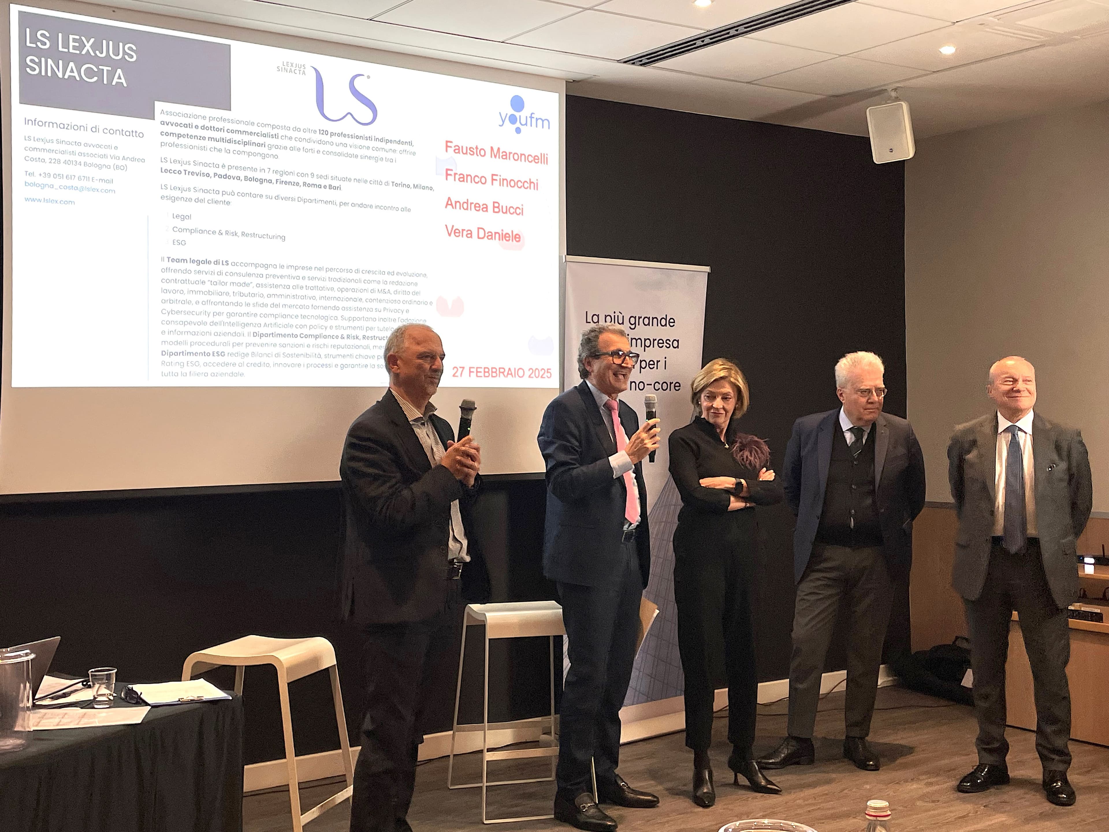 Fausto Maroncelli, Franco Finocchi, Andrea Bucci, Vera Daniele e Beniamino Bacci,